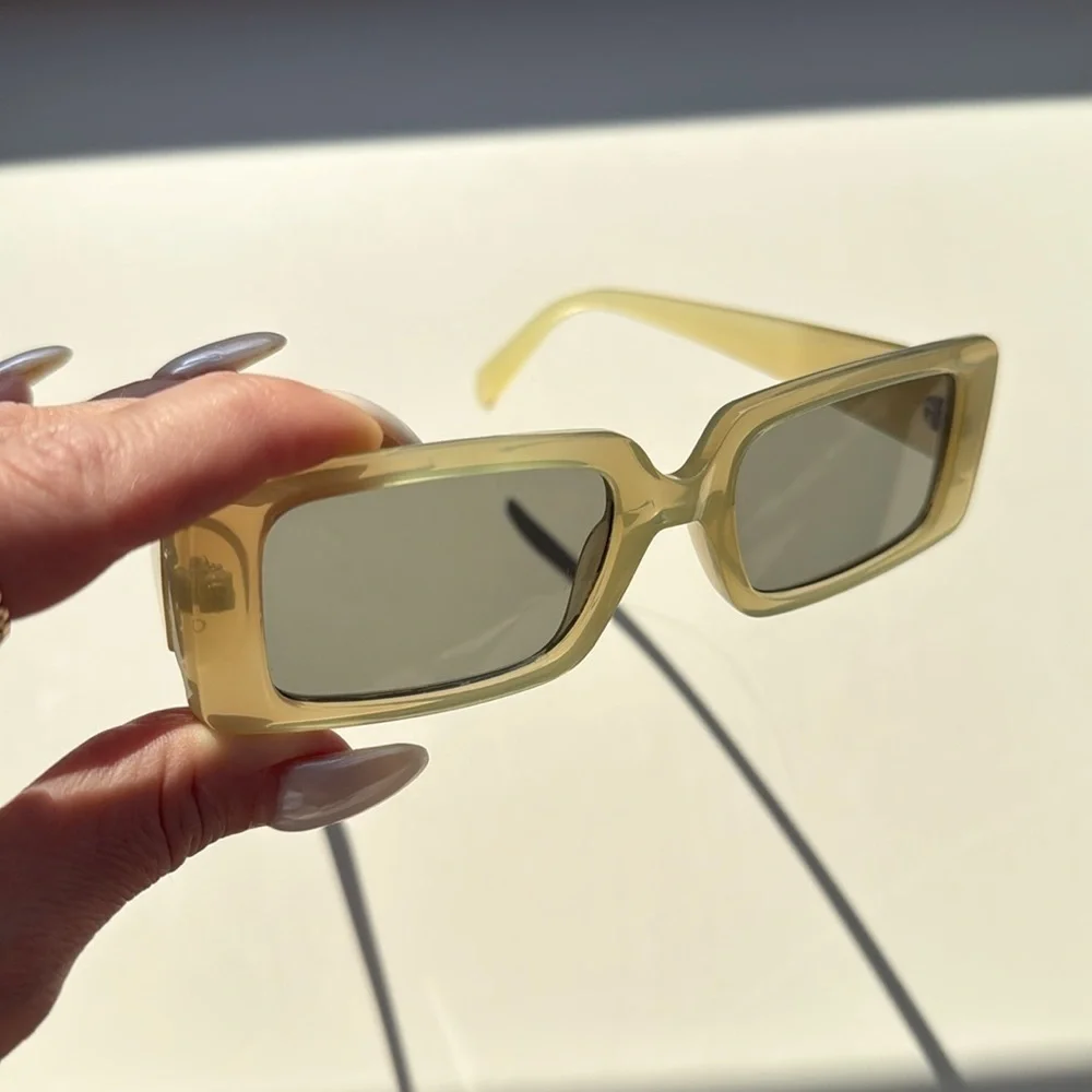 Yellow Rectangular Sunglasses Mango